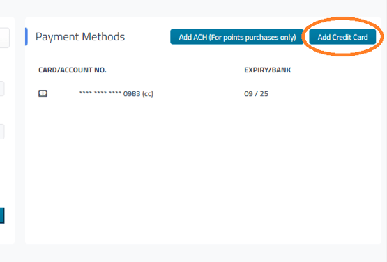 Add Card Billing Address Billing Management and Payment Settings